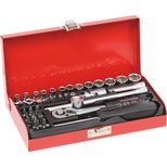 Coffret de douilles 1/4”, 42 pièces, acier au chrome vanadium, DRAKKAR