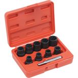 Coffret de 9 douilles Twist 1/2 de 10 à 19 mm + 1 barre d´extraction, DRAKKAR