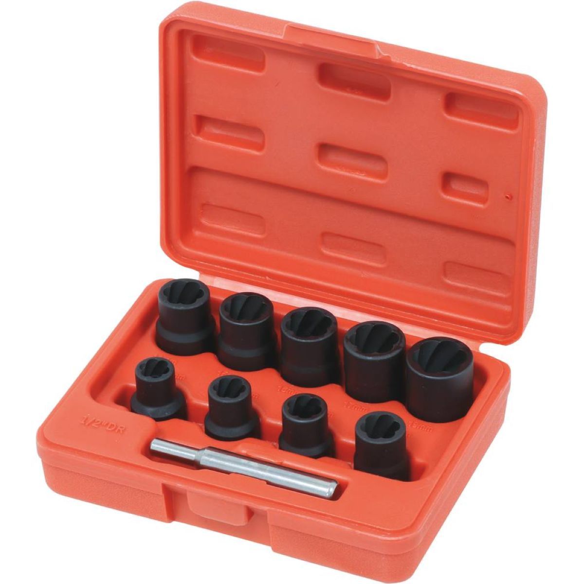 Coffret de 9 douilles Twist 1/2 de 10 à 19 mm + 1 barre d´extraction, DRAKKAR