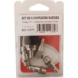 Kit 1 raccord rapides femelle pour tuyau 8 mm, avec 4 raccords rapide mâle/femelle 1/4", STILKER