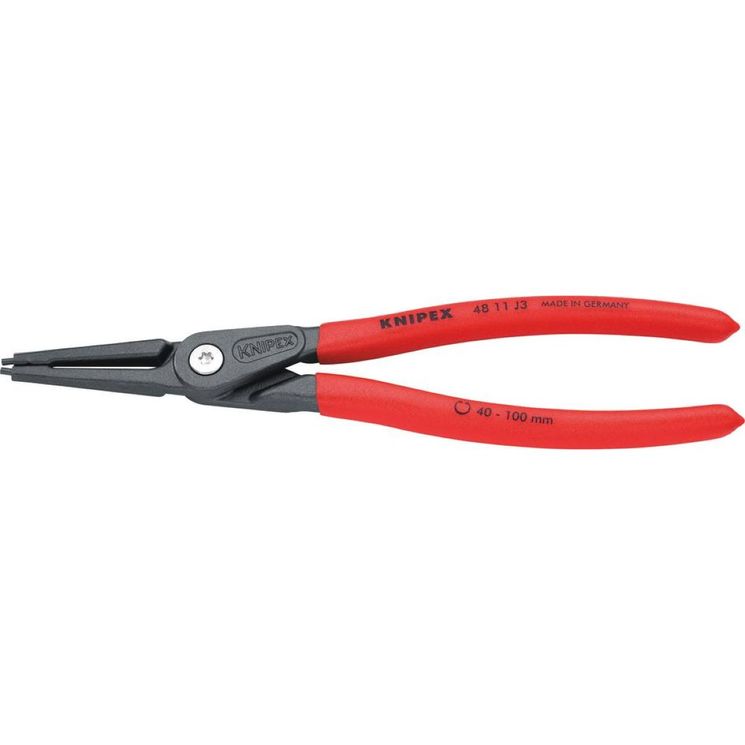 Pince de précision pointes droites 225 mm pour circlips intérieur, Ø40/100 mm, 48 11 J3, KNIPEX