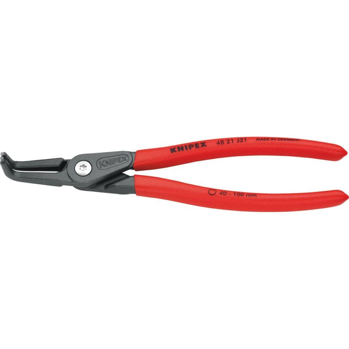 Pince de précision pointes coudées à 90° 215 mm pour circlips Ø40/100 mm, 48 21 J31, KNIPEX