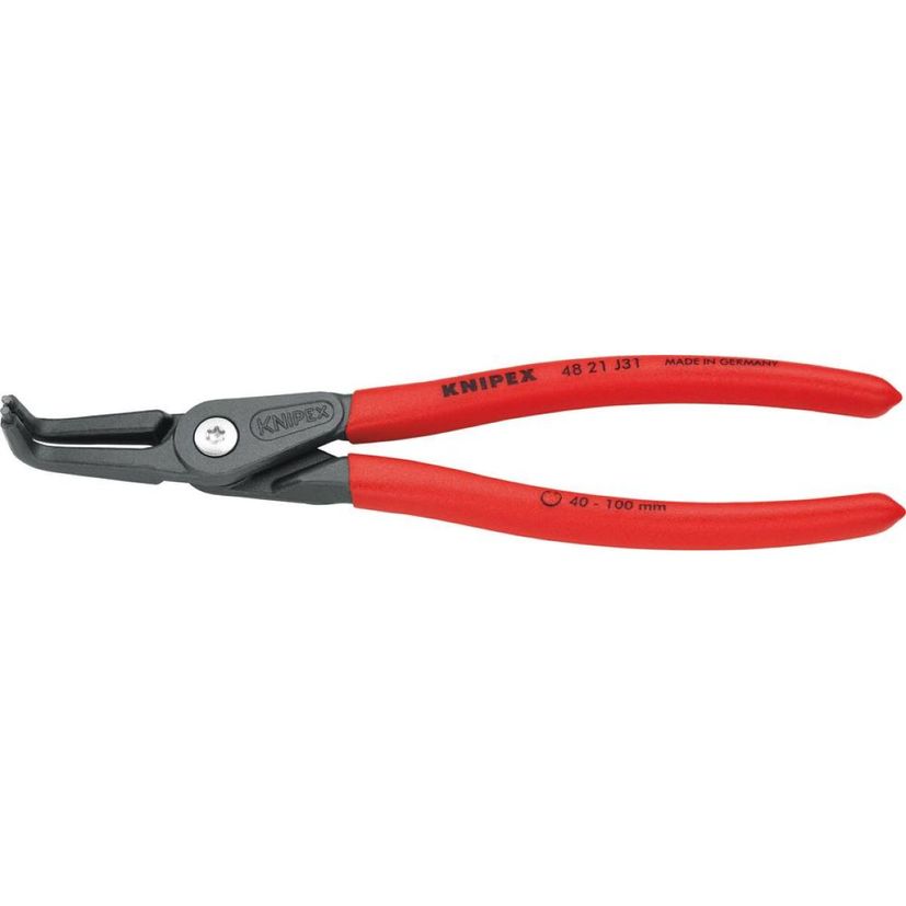 Pince de précision pointes coudées à 90° 215 mm pour circlips Ø40/100 mm, 48 21 J31, KNIPEX