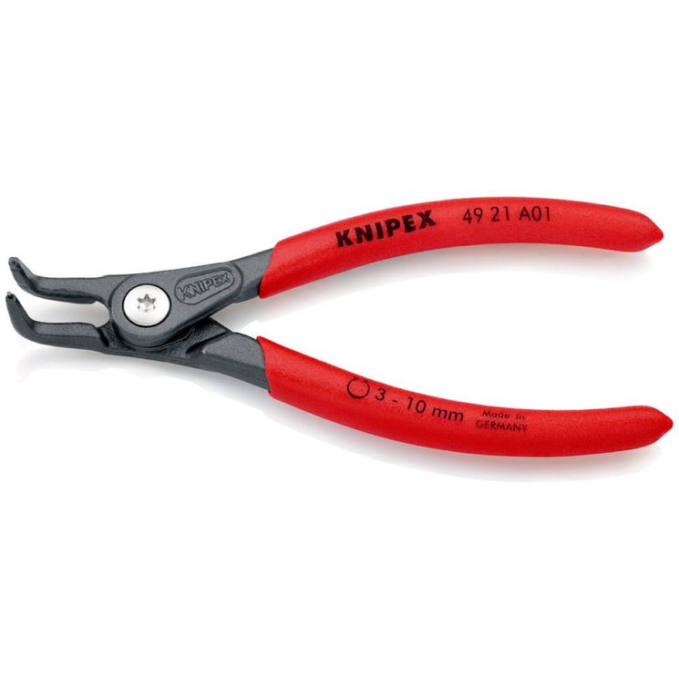 Pince de précision pointes coudées à 90° 125 mm pour circlips extérieur Ø3/10 mm, 49 21 A01, KNIPEX