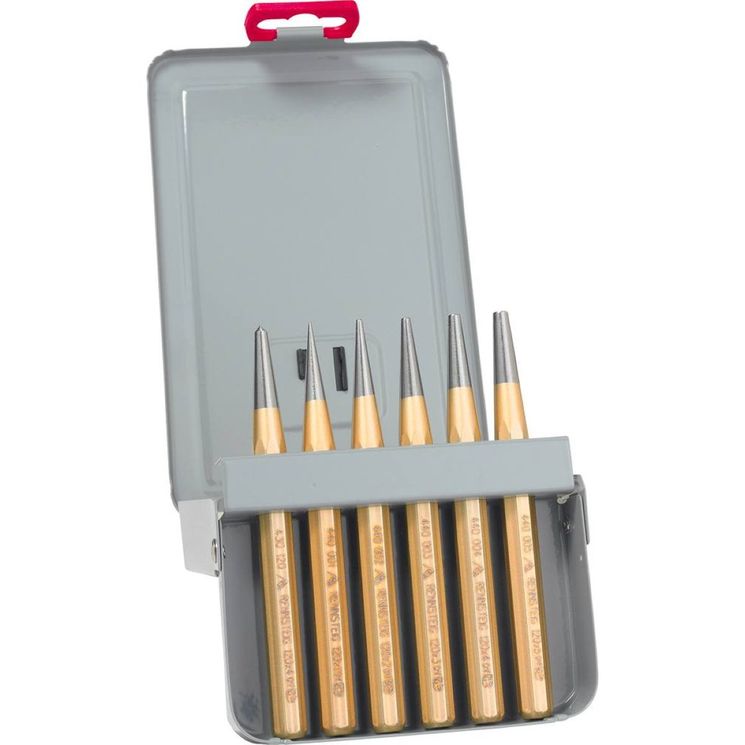 Jeu de 6 chasse clous Ø1,2,3,4,5 mm et 1 pointeau, 165 mm, RENNSTEIG