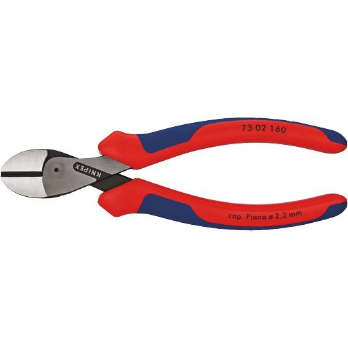 Pince coupante entrepassée X Cut, pour fil Ø2,2 mm, longueur 160 mm, KNIPEX, 73 02 160 SB