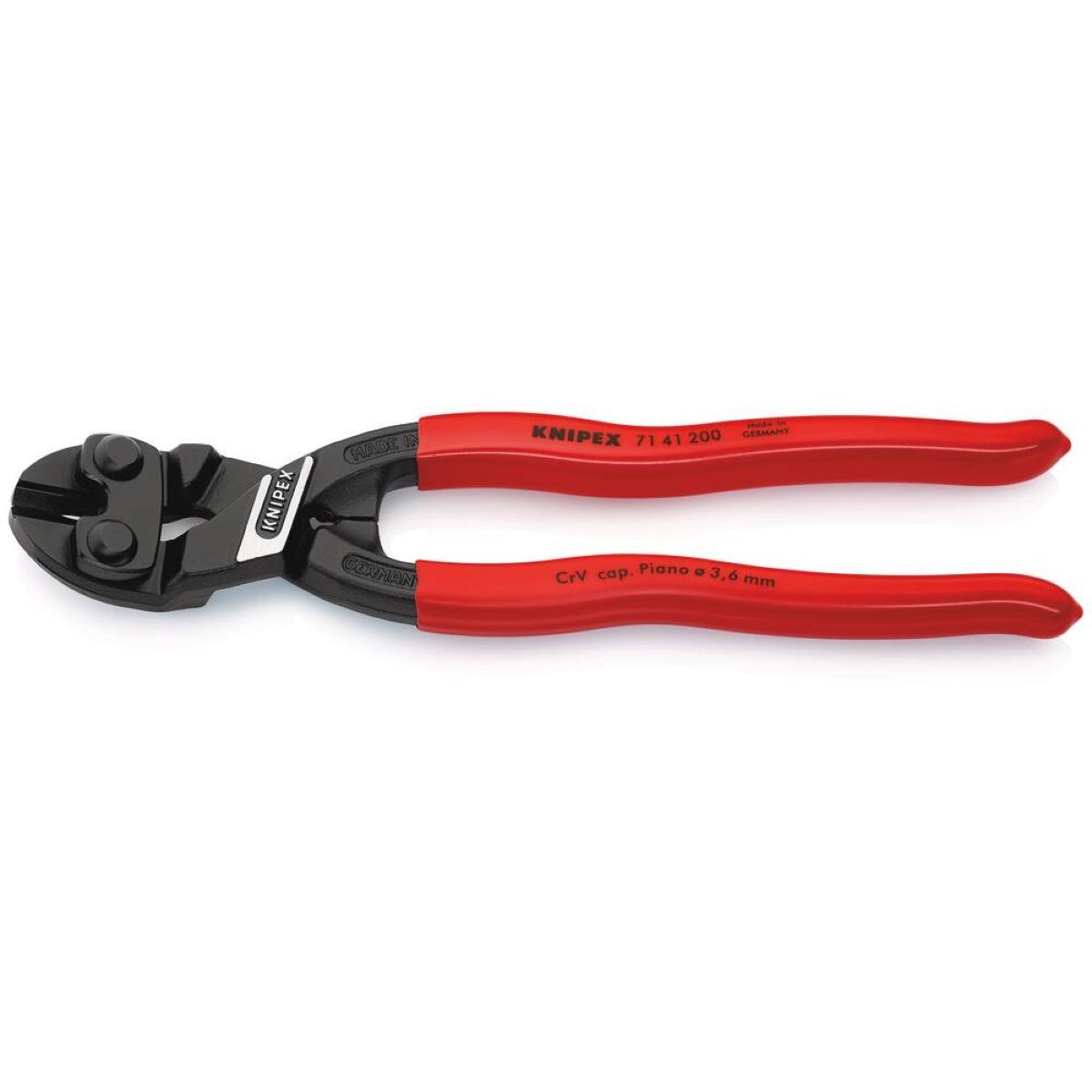 Coupe boulon compact Ø3,6 mm du fil corde à piano, KNIPEX, 71 41 200 SB