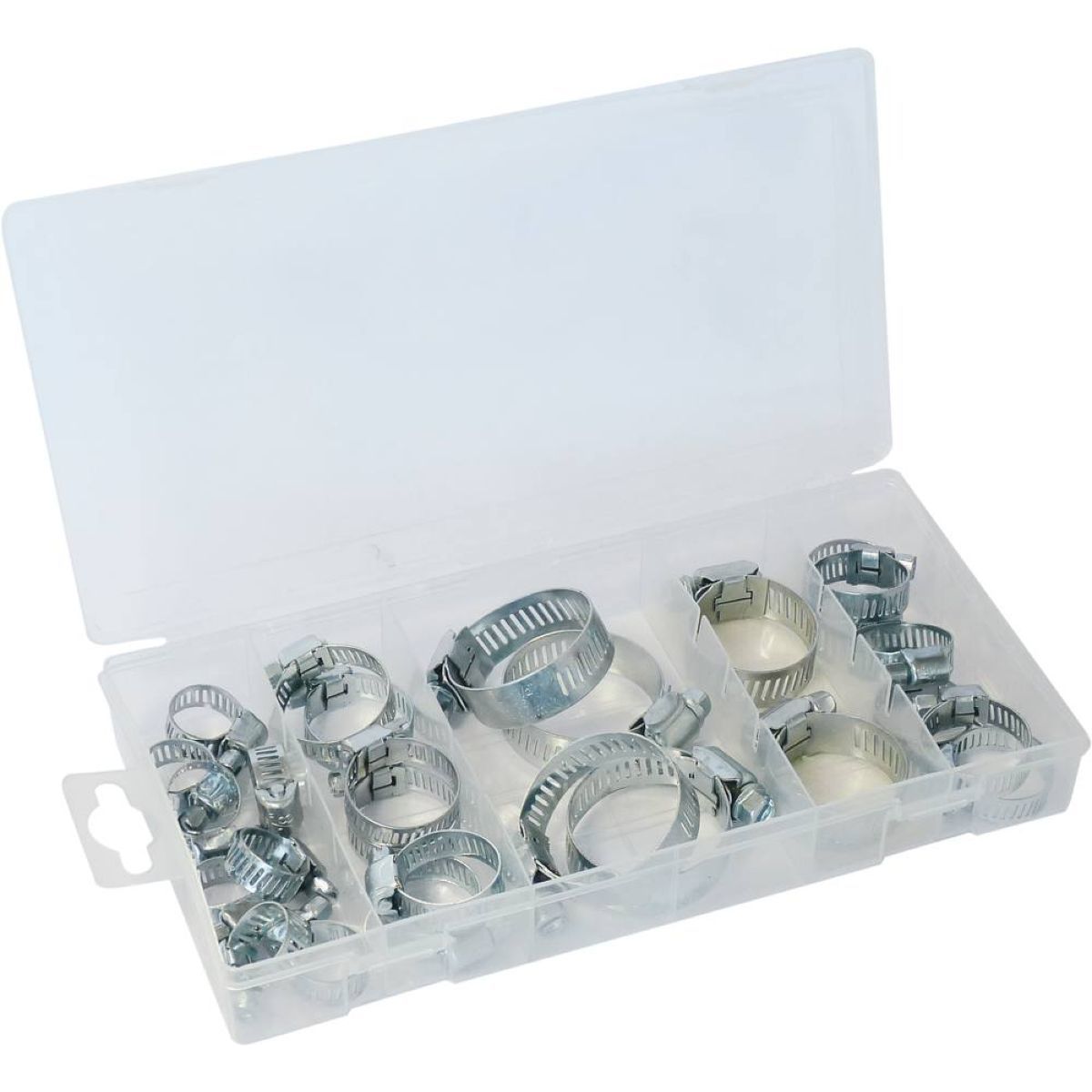 Assortiment de 26 colliers à crémaillère de Ø16 à 40 mm, bande ajourée de 9 mm, KLIPPER