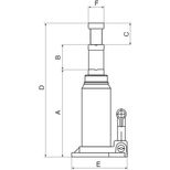 Cric bouteille hydraulique 5T, hauteur maxi 388 mm, corps en fonte, COMPAC