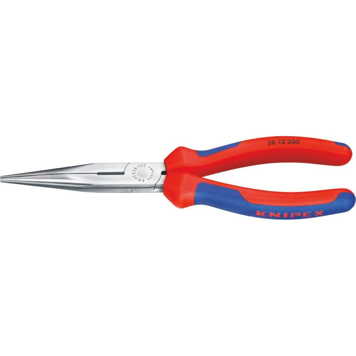 Pince demi-ronde droite avec tranchant, longueur 160 mm, mâchoires 50 mm, KNIPEX, 26 12 200