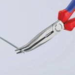 Pince demi-ronde coudée à 40° avec tranchant, Ø du fil acier 2,2 mm, Ø du fil clou 3,2 mm, KNIPEX 26 22 200