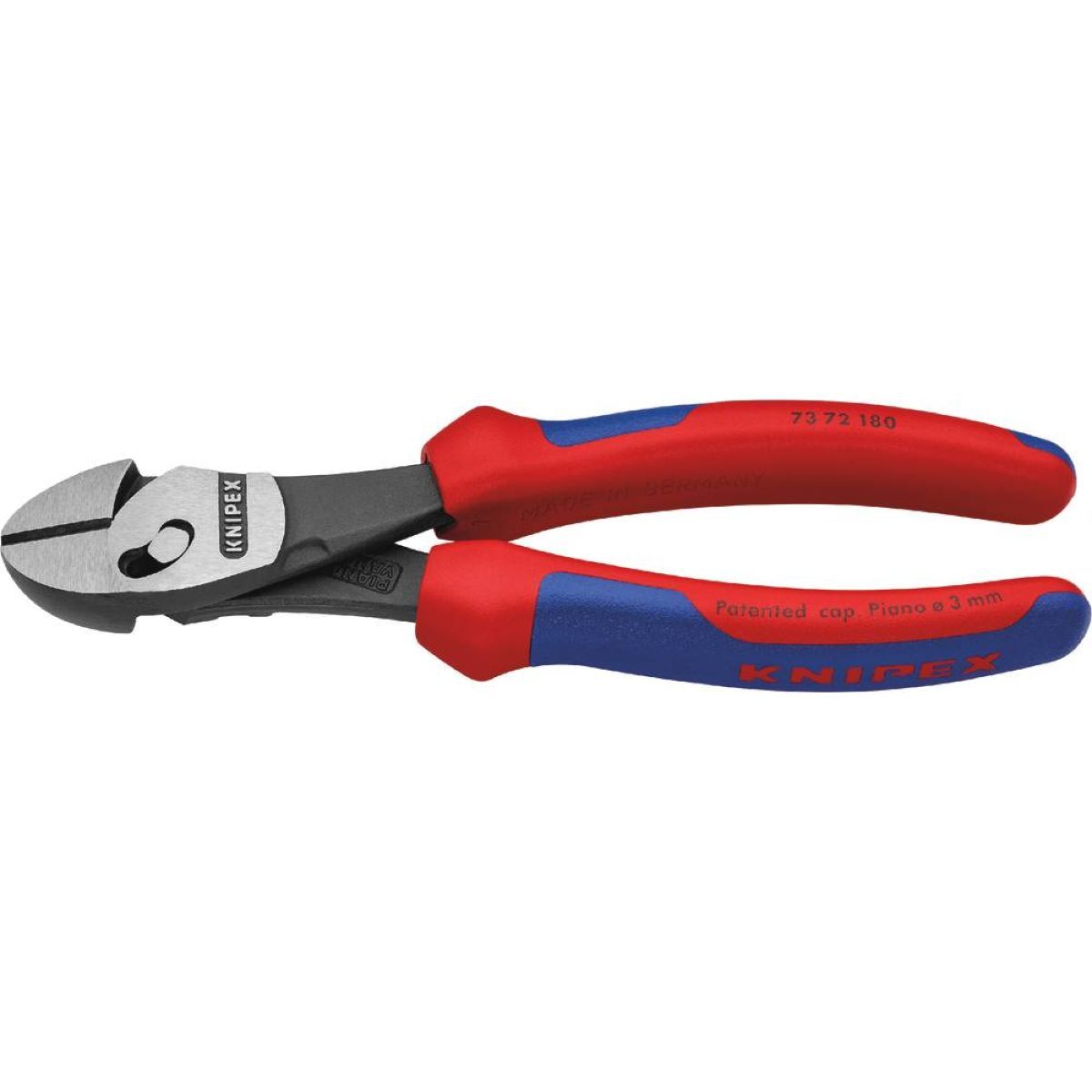 Pince coupante de côté haute performance Twinforce, Ø 5,5-4,6-3,2-3,0 mm, 180 mm, KNIPEX, 73 72 180