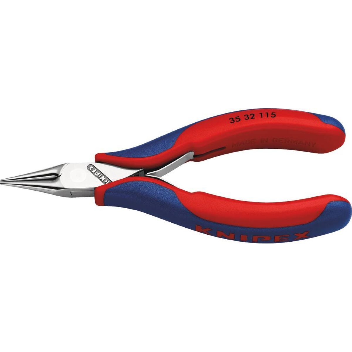 Pince de préhension pour l´électronique - mâchoires rondes pointues longueur 22,5 mm, KNIPEX, 35 32 115 SB