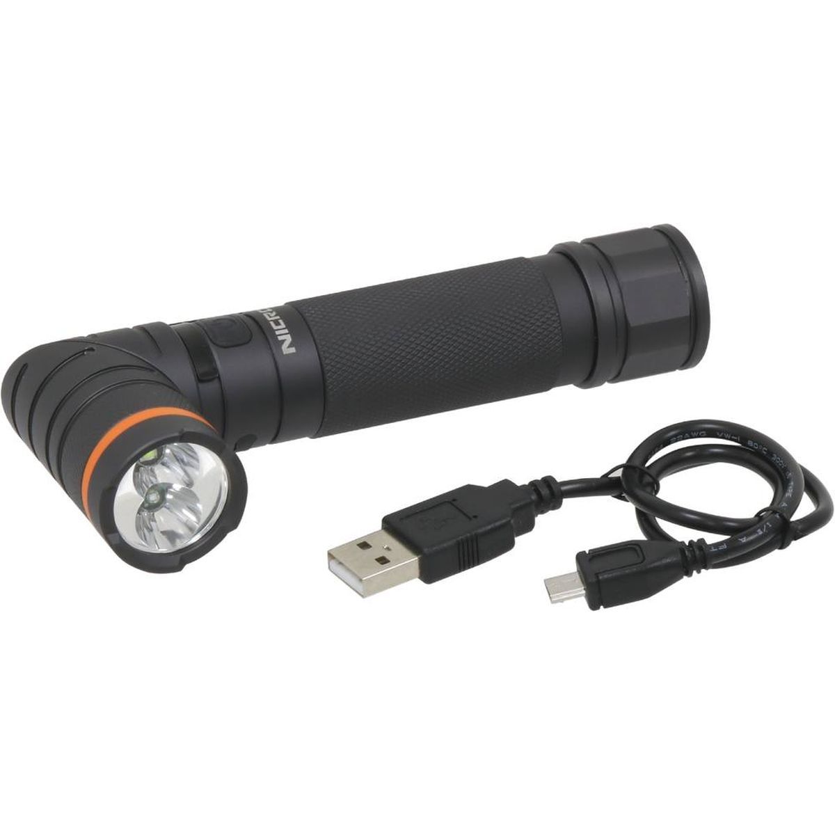 Lampe de poche LED antichoc 1W 81lm rechargeable aimanté avec chargeur