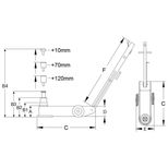 Cric rouleur oléopneumatique 22/44T, hauteur 217-667 mm, COMPAC