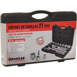 Coffret de douilles 3/4", 21 pièces, triple chromage, DRAKKAR