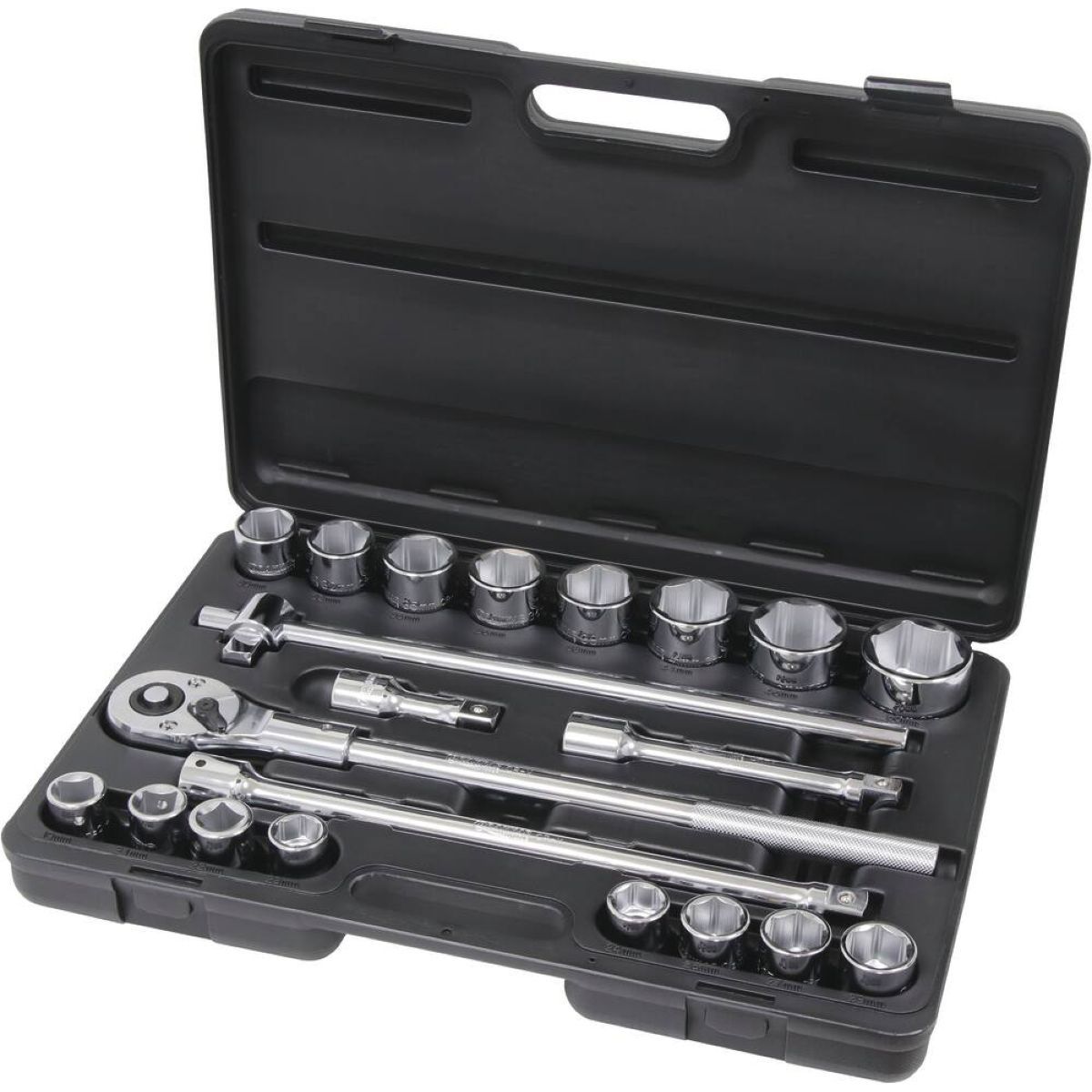 Coffret de douilles 3/4", 21 pièces, triple chromage, DRAKKAR