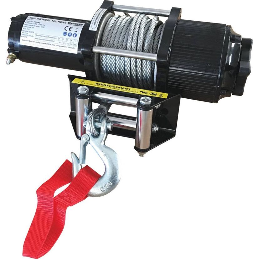 Treuil de traction électrique 12V, capacité 1800 kg, DRAKKAR