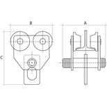 Chariot pour palan spécial poutre IPN, 1 tonne, DRAKKAR