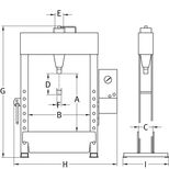 Presse d´atelier électro-hydraulique avec vérin double effet 40T, COMPAC