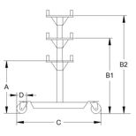 Cric de fosse télescopique 1,3/0,5T, spécial boîte de vitesse pour voitures, camionnettes et 4WD