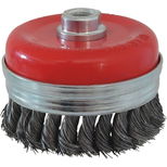 Brosse conique Ø 100mm avec alésage M14, acier 0,50mm torsadé, DRAKKAR