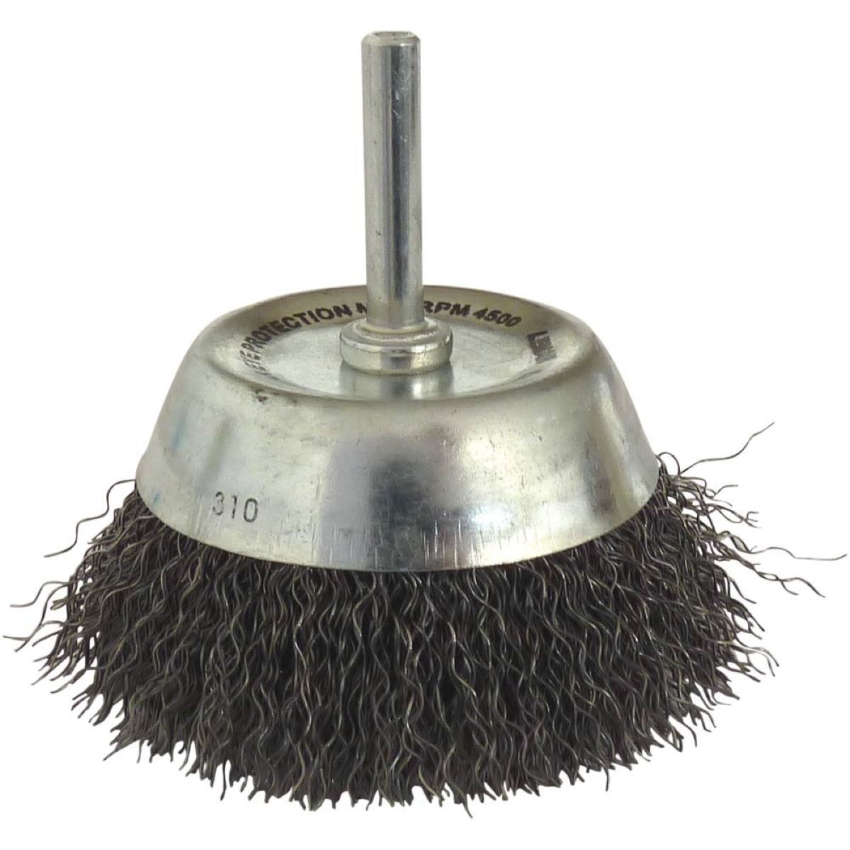 Brosse circulaire coupe fil ondulé sur tige Ø 75mm, épaisseur du fil acier 0,30mm, DRAKKAR