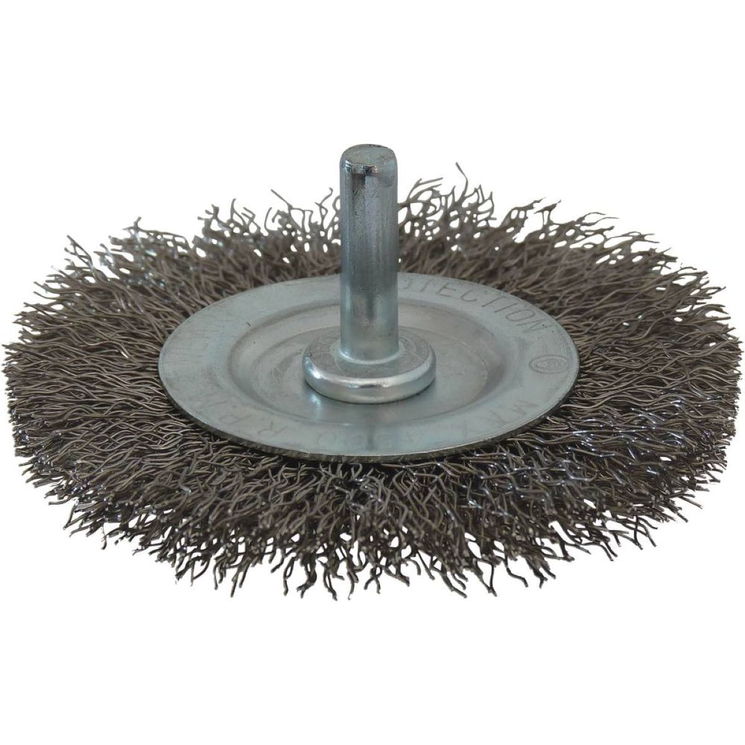 Brosse circulaire sur tige Ø 75mm, hauteur 10mm, épaisseur du fil inox 0,30mm, DRAKKAR