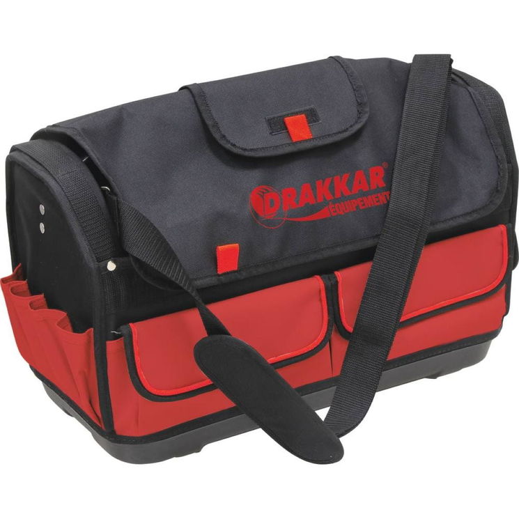 Sac porte-outils PRO avec anse métalique, bandoulière, 520x245x360 mm, DRAKKAR