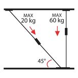 Étai extensible multi-usages 75-125cm, charge à 45° 20kg / verticale 60kg, STILKER