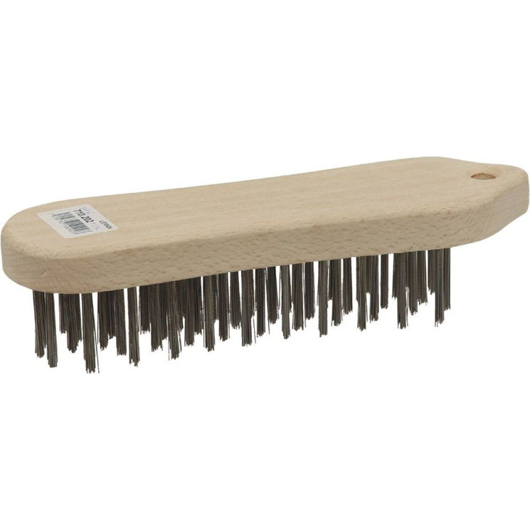 Brosse métallique, fil en acier 0,40 mm, 5 rangs violon, longueur 210 mm