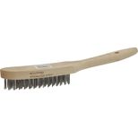 Brosse métallique, fil inox 0,30 mm, 4 rangs à manche, longueur 290 mm