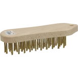 Brosse métalique, fil acier laitonné 0,40 mm, 5 rangs violon, longueur 210 mm