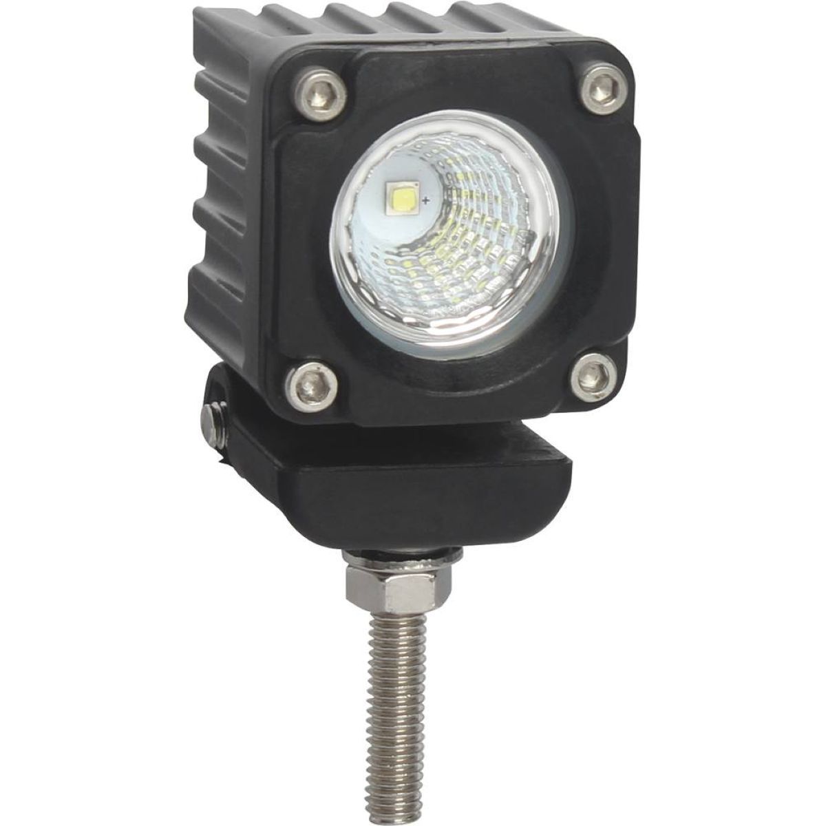 Phare de travail carré LED aluminium 10W 600LM, avec câble 2 broches