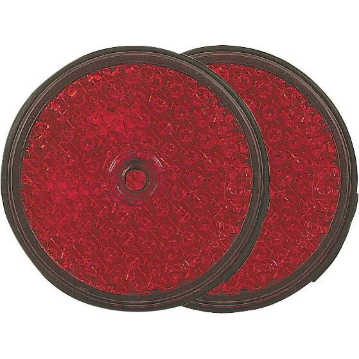 Lot de 2 catadioptres rond Ø60 mm rouge à fixer