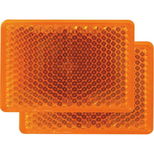 Lot de 2 catadioptres rectangles 56x39 mm, orange adhésif