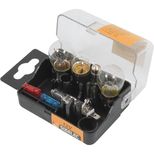 Coffret de 5 ampoules et 2 fusibles enfichables 15A et 10A, H1 12V, SODELEC