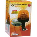 Gyrophare LED double flash 12/24V, sur tige flexible, homologué R65-R10