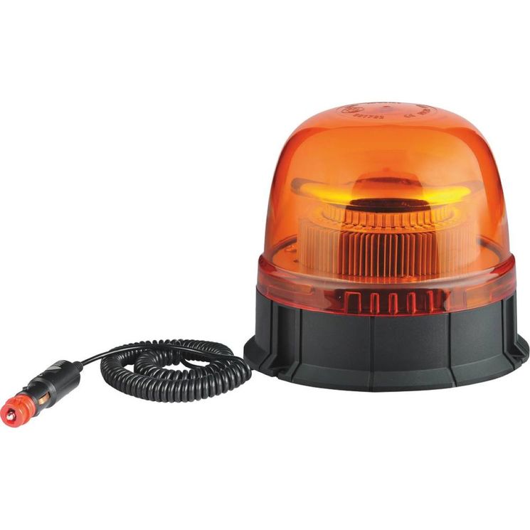 Gyrophare LED double flash 12/24V, magnétique avec prise allume cigare, homologué R65-R10