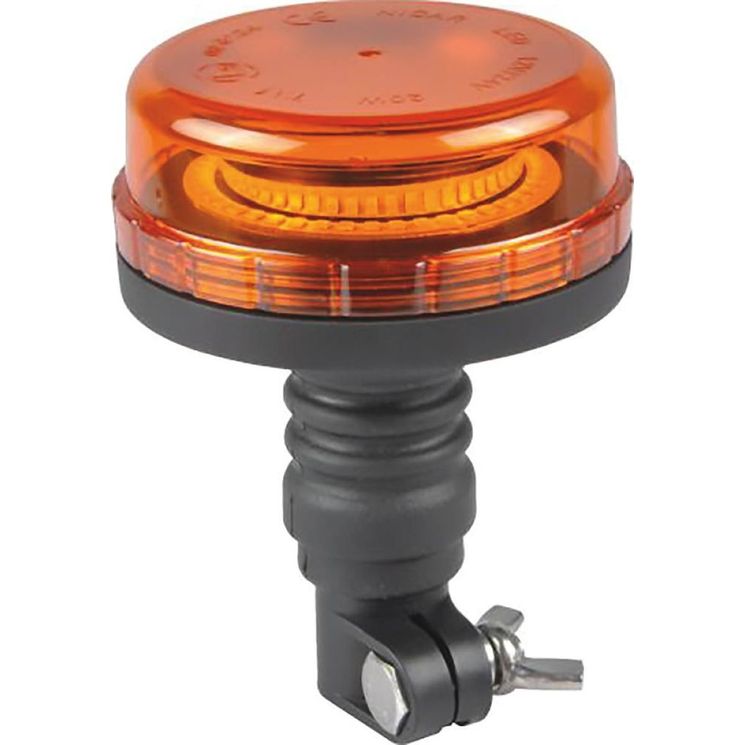 Gyrophare 45 LED extra plat sur tige 20W, double flash, bitension 12/24V, homologué R65-R10