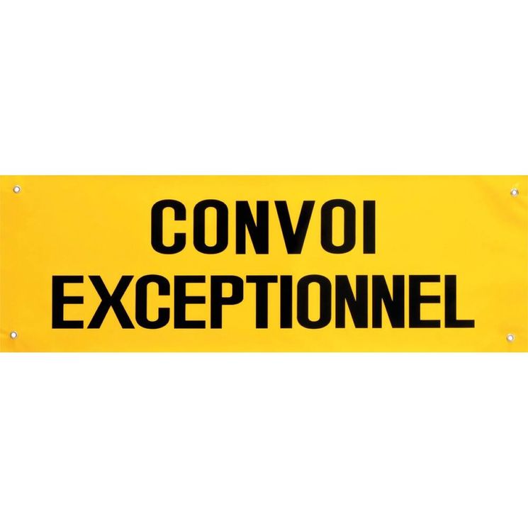 Bâche "CONVOI EXCEPTIONNEL" 1200x400 mm avec œillets, simple face