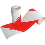 Kit 2 bandes inclinées adhésives, rouges et blanches, rétro/fluo, 2 x 10m, homologuées