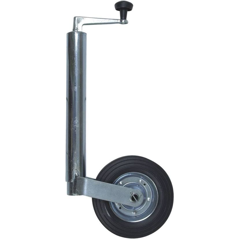 Roue jockey 150kg jante Acier tube Ø 48mm, course de 170mm