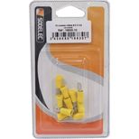 Lot de 10 cosses plates mâles isolées jaune 6,3x0,8mm pour fil 2,5 à 6mm²