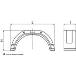 Garde-boues tôle pour roues 13", 760 x 195 x 355mm