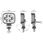 Phare de travail rectangle 6 LED en carbone 12W, combiné, lumens 1500