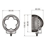 Phare de travail rond 6 LED, 10/32V 18W, 1200Lm, faisceau large