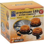 Gyrophare 8 LED rotatif sur tige, flexible, de 10 à 30V, homologué R65-R10