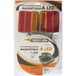 Kit de signalisation magnétique 12V à LED, arrière, 2,50 mètres entre feux, 7,50 mètres de câble