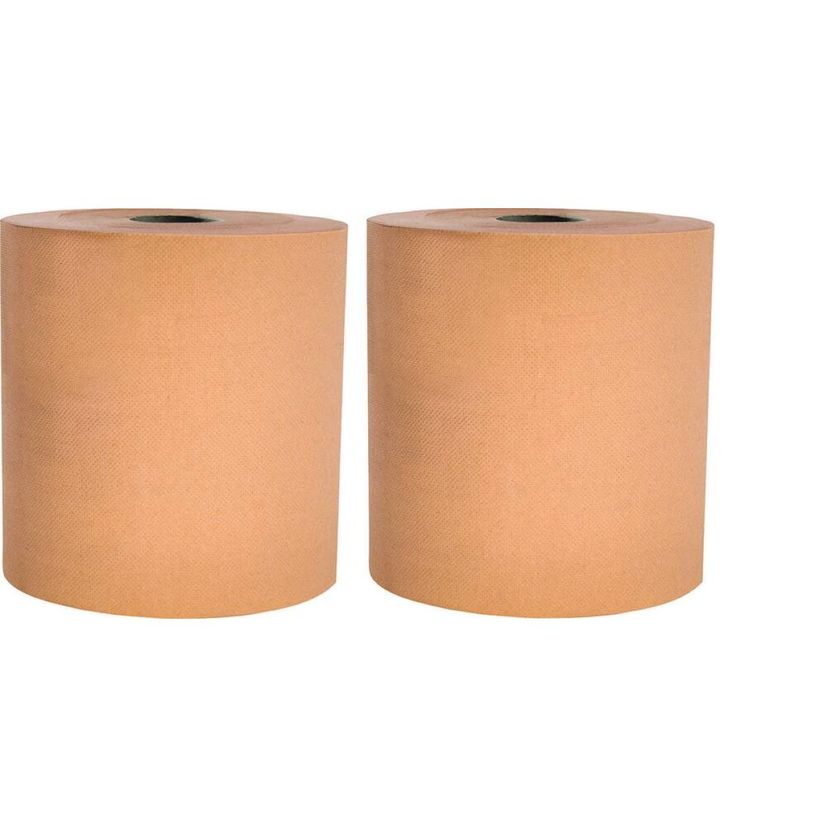 Lot de 2 bobines essuie mains 21x25 cm Ouate chamois havane